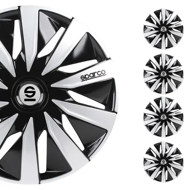Productafbeelding van Satz Sparco wieldeksels Lazio, 14 inch, zwart/zilver – maat 14 inch
