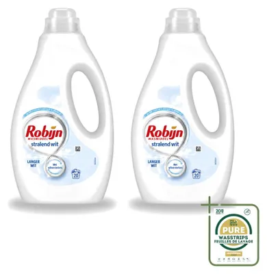 Produktbild von 2 x Robijn Stralend Wit Flüssigwaschmittel - Vorratspackung - 2 Stücke