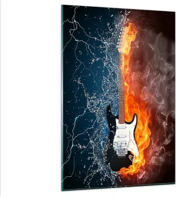 Produktbild von Bilder auf glas - Einteilig - Gitarre Instrument Musik - 80x120cm - Glasbilder - Wandbilder - Bilder - zum Aufhängen bereit - Wanddekoration aus Glas - Glas Bilder - Wandbild auf Glas - GPA80x120-0215