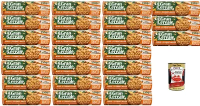 Produktbild von GranCereale Riso & Cornflakes 24x230g | Knusprige Kekse mit Reis Mais & karamellisiertem Hartweizengrieß – 100% italienische Zutaten – recycelbare Packung 5,52kg + Italian Gourmet polpa