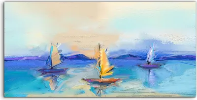 Produktbild von Coloray Glasbild 140x70  Wandbild Glasbilder Kunstdruck Wohnkultur Boot segelt Wasser