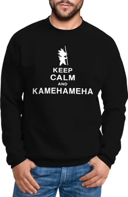 Produktbild von Sweatshirt Herren Keep Calm and Kamehameha Son Goku Dragonball Moonworks® schwarz L