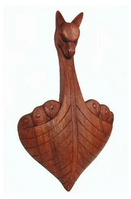 Produktbild von Wandschmuck Wikingerboot Viking  Holz geschnitzt 17 cm × 30 cm Wikinge