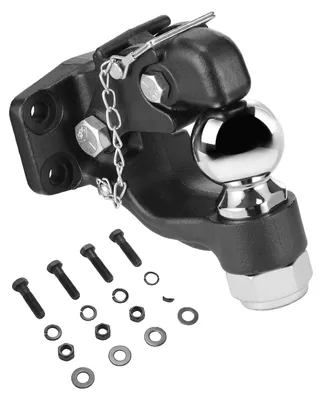 Imagen del producto de Ganchos para enganche de remolque VEVOR, combinación con capacidad de 30.000 lb, con bola de 2-5/16", compatible con anillos de 2,5" a 3", con acabado en pintura electrostática negra