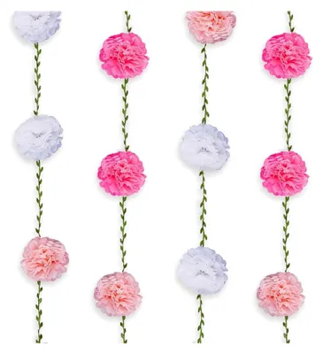 Produktbild von 2 Stück Pom Pom Girlanden aus Seidenpapier, 250 cm