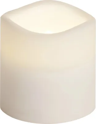 Immagine prodotto di Star Trading Candela LED bianca 7,5x7,5cm plastica 6/18h timer esterno tremolante