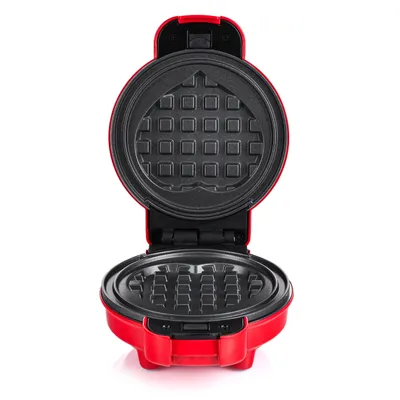 Produktbild von Lehmann Gofrino Mini-Waffeleisen 4-in-1, rot, mit Wechselplatten