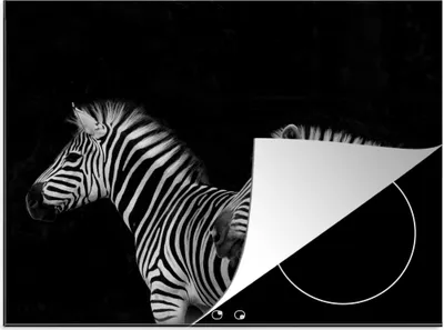 Produktbild von KitchenYeah© Herdabdeckplatte Zebra - Weiß - Tiere - Schwarz , 59x52cm, Küche Deko, Glaskeramikkochfeld Herdabdeckung, Abdeckplatte fùr Kochfeld
