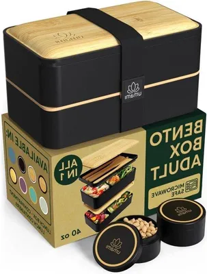 Produktbild von Famanu Bento Lunchbox mit 2 Behältern und Besteck - Mikrowellengeeignet