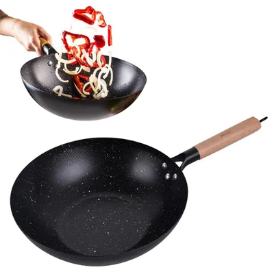 Produktbild von Wok-Pfanne 30 Cm, Kohlenstoffstahl, Antihaftbeschichtung, Kinghoff Kh-1983