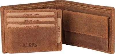 Produktbild von Benthill Geldbörse Herren Echt Leder - Portemonnaie mit RFID-Schutz - Männer Geldbeutel - Portmonee