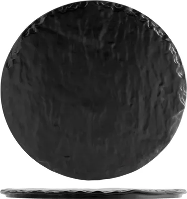 Obrázok produktu pre H&h čierny okrúhly porcelánový tanier cm 31,5