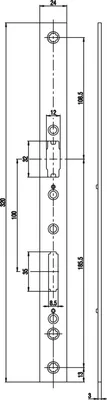 Produktbild von BKS Adapterstulp für Fluchttürschlösser Serie 18, eckig, 320x24x3 mm, Edelstahl