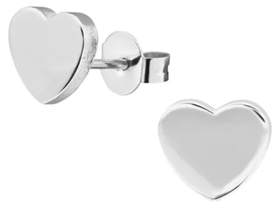 Produktbild von Herz Ohrstecker: Edelstahl Ohrringe für Damen und Mädchen Silber