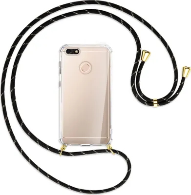 A clear product shot of a phone case with a lanyard attached.