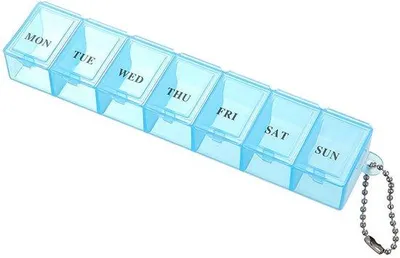 Productafbeelding van Medicijnbox voor 7 dagen - Draagbare medicijnbox - Zes compartimenten met vochtbescherming - Blauw