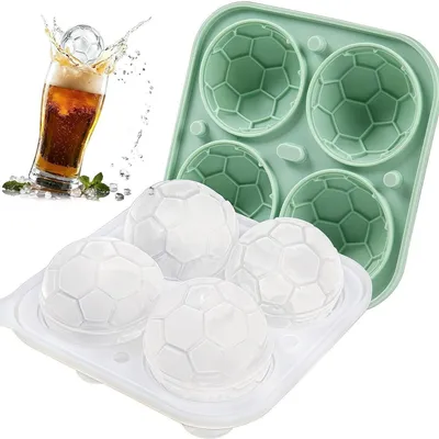 Image de Moules à glaçons en silicone avec couvercle, bac à glaçons XXL pour des glaçons sphériques de 5,5 cm, sans BPA, réutilisables