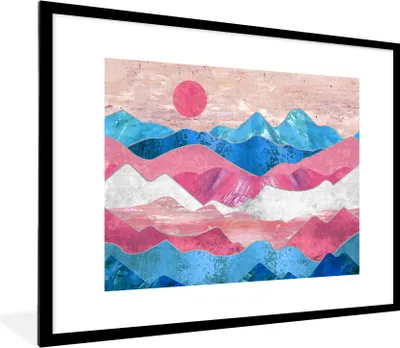 Produktbild von MuchoWow® Gerahmtes Poster Transgender - Marmor - Stolz 80x60 cm - Poster mit Schwarzem Bilderrahmen Wandposter Rahmen Foto Bilder - Schlafzimmer-Dekorationen - Fotoposter
