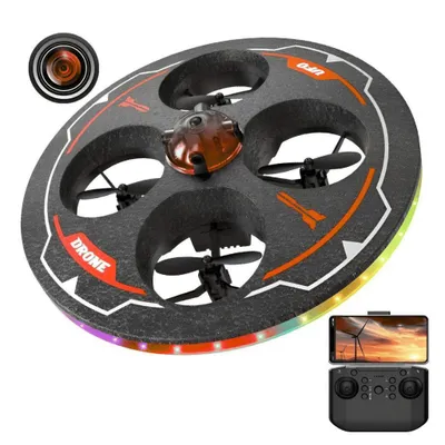 Produktbild von RC-Quadrocopter (RC Ufo Einsteiger Drohne, mit integrierte Kamera & LED-Beleuchtung), Hinderniserkennung, Höhenstabilisierung & 360° Flip-Funktion