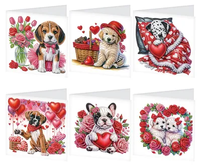 Diamond Painting Karten-Set, 6 Stück mit Umschlägen, Geburtstag