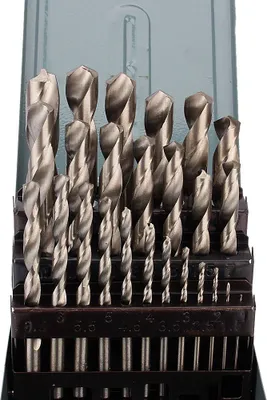 Produktbild von 25-teiliges HSS Metallbohrerset mit 118 Grad Splitpunkt für Gusseisen und Nichteisenmetalle