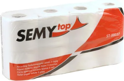 Produktbild von Toilettenpapier SEMYtop - 3-lagig- weiß - 112 Rollen - recycling