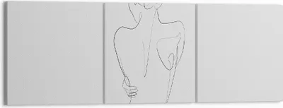 Produktbild von Bild auf Leinwand - Leinwandbild - 3 Teile - Körper Frau Zeichnung - 150x50cm - Wand Bild - Wanddeko - Wandbilder - Leinwanddruck - Bilder - Wanddekoration - Leinwand bilder - Wandbild - CA150x50-4651