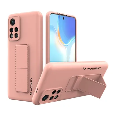 Produktbild von Wozinsky Kickstand Case Silikonhülle mit Ständer Xiaomi Poco M4 Pro 5G rosa