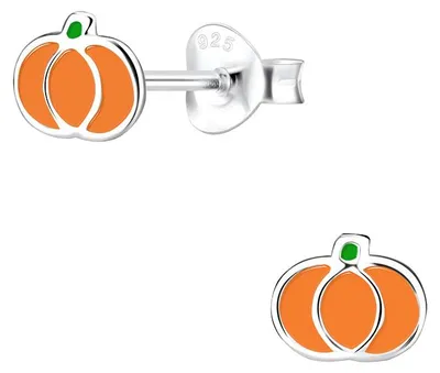 Produktbild von Halloween Schmuck: Kinder Ohrringe Silber 925 Kürbis (Pumpkin)