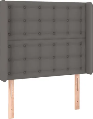 Produktbild von vidaXL Kopfteil mit Ohren Grau 83x16x118/128 cm Kunstleder