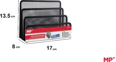 Produktbild von Schwarzer Schreibtisch-Organizer aus Metallgitter – MP Main Paper