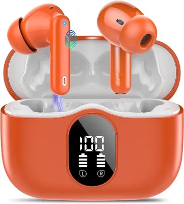 Produktbild von Bluetooth Kopfhörer, Kabellos Bluetooth 5.4 Sport In Ear Kopfhörer mit 4 Mikrofon, 40 std Spielzeit, LED-Anzeige, ENC Lärmreduzierung, Tiefer Bass
