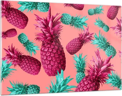 Produktbild von Bilder auf glas - Ananas Obst Saft - 120x80cm - Glasbilder - Wandbilder - Kunstdruck - zum Aufhängen bereit - Wanddekoration aus Glas - Glas Bilder - Wandbild auf Glas - Einteilig - GAA120x80-4031