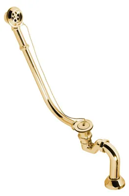 Produktbild von Polysan RETRO Ablaufgarnitur für Außeninstallation, mit Kette, inkl. Siphon, Gold