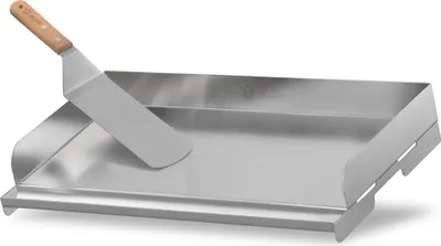 Produktbild von BBQ-Toro Edelstahl Grillplatte, 49,5 x 28 cm, BBQ Plancha, Grillblech, Grillpfanne, Grillschale
