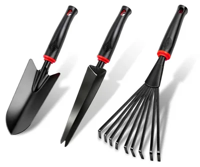Productafbeelding van Tuingereedschap Set - Handmatige Plantenlepel en Riek - 3 Stuks