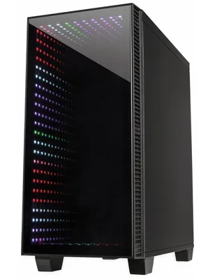 Produktbild von Inter-Tech X-608 Infinity Micro, Tower, PC, ITX, micro ATX, Glas, Gaming, Blau, Grün, Rot