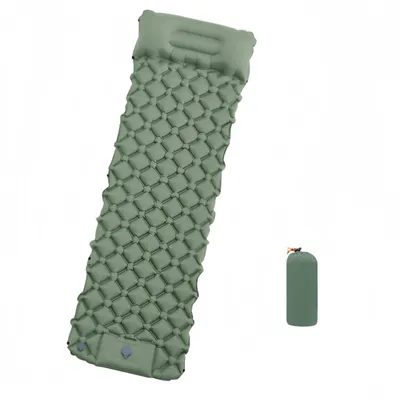 Produktbild von Kombinierbare Mehrpersonen-Luftmatratze 150kg Tragkraft, 5cm Dicke mit Fußpumpe & Doppelventil, Camping Sleeping Pad, Ergonomisch weich, Grün