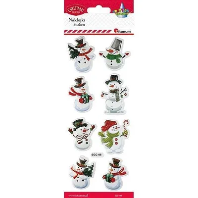 Produktbild von Weihnachten konvexe Aufkleber 8pcs Schneemänner Titanum