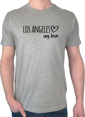 Produktbild von Huuraa Herren T-Shirt Los Angeles my love XXL Sport Grey Bio Baumwolle Fairtrade Herrenshirt Geschenkidee