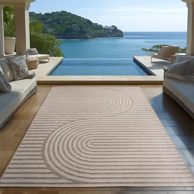Image de Carpetsale24 Tapis d’Extérieur Imperméable et Résistant aux UV Idéal pour Cuisine Balcon Terrasse Jardin et Salon, Taille: 280x370 cm