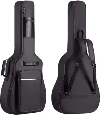 Productafbeelding van Zwarte gitaartas voor akoestische gitaren van 39 tot 41 inch met 12 mm opvulling