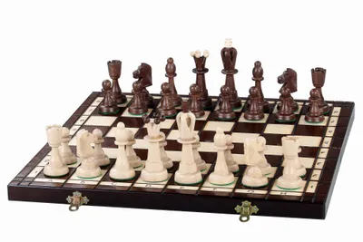 Produktbild von Traditionelles Schachset "Ace" Schachspiel mit Figuren aus Holz 42x42cm