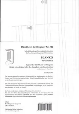 Image de DürckheimRegister® BLANKO-WEISS beschreibbar für Gesetzessammlungen Nr. 722