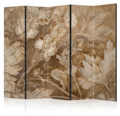Produktbild von Muralo Beidseitig bedruckter PARAVENT 5-teilig Raumteiler klappbar Blumen Ornamente 225cmx172cm