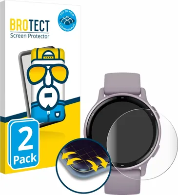 Produktbild von 2x BROTECT Fullscreen Schutzfolie für Garmin vivoactive 5 Displayschutz Folie Fullcover Klar Transparent