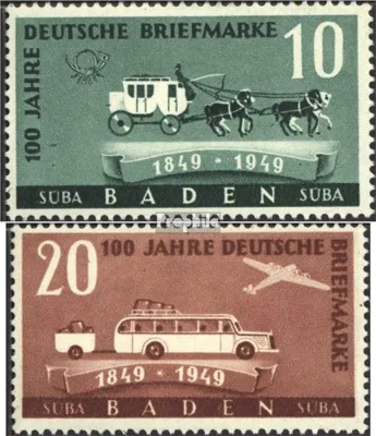 Produktbild von Briefmarken Franz. Zone-Baden 1949 Mi 54-55 (kompl.Ausg.) postfrisch 100 J.Briefmarken