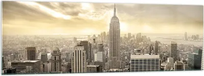 Produktbild von Bilder auf glas - Stadt Wolkenkratzer Manhattan New York - 160x50cm - Glasbilder - Wandbilder - Kunstdruck - Wanddekoration aus Glas - Glas Bilder - Wandbild auf Glas - GAB160x50-2630