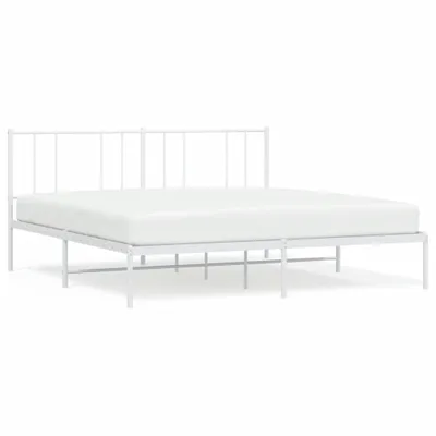 Produktbild von Bettgestell mit Kopfteil Metall Weiß 183x213 cm