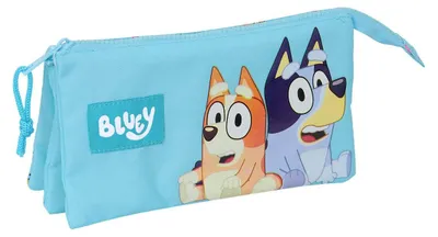 Produktbild von Dreifaches Mehrzweck-Etui Bluey Himmelsblau 22 x 12 x 3 cm